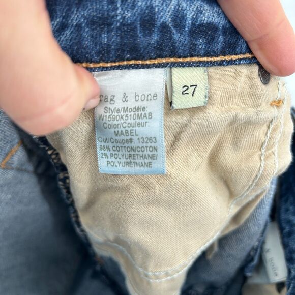 RAG & BONE *Flawed* Women's Dre Mid Rise Distressed Destroyed Slim Jeans Size 27 - Picture 9 of 9